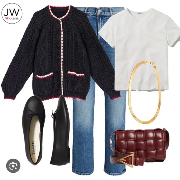 Doen | Tamara Merino Wool Cableknit Cardigan Navy Small - Picture 12 of 12